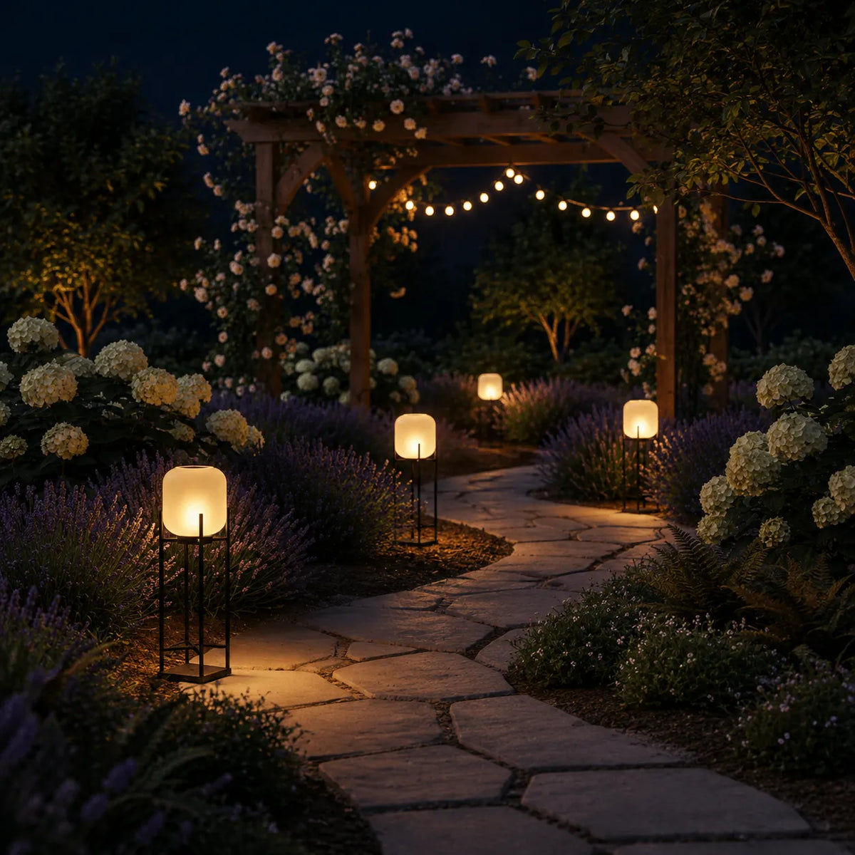 Lampadaire solaire à LED, étanche IP65, pour éclairer jardins, terrasses et allées