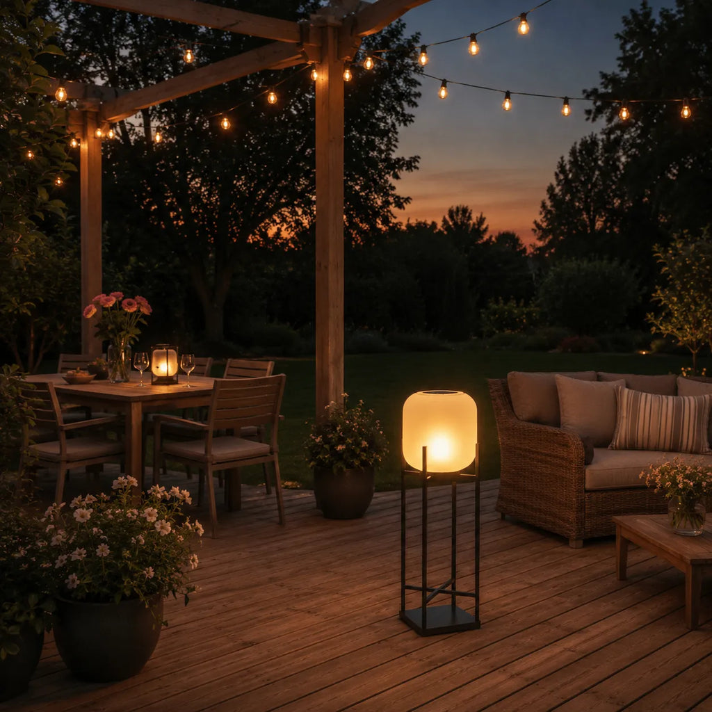 Lampadaire solaire à LED, étanche IP65, pour éclairer jardins, terrasses et allées