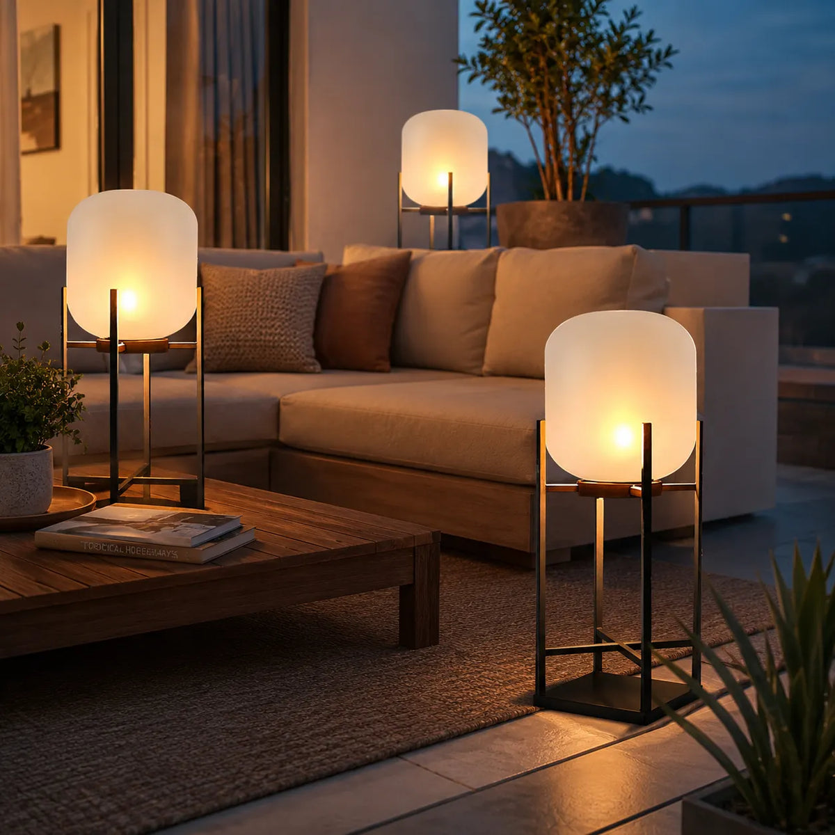 Lampadaire solaire à LED, étanche IP65, pour éclairer jardins, terrasses et allées