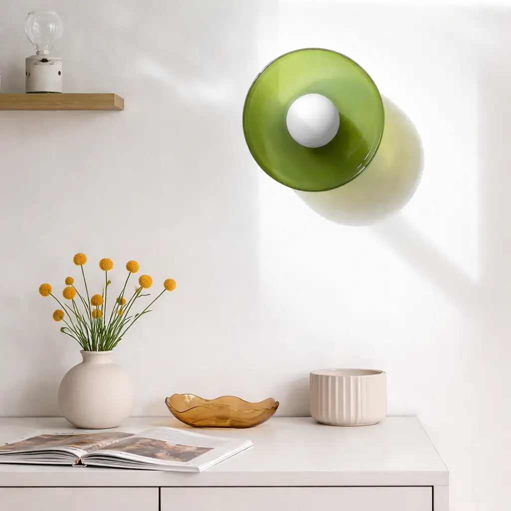 Lámparas de techo para cocina con pantalla esférica de vidrio translúcido y montaje semiempotrado