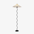 Floor Lamp with Modern Sculptural Metal Base and Fabric Shade 150cm Tall Standing Light
