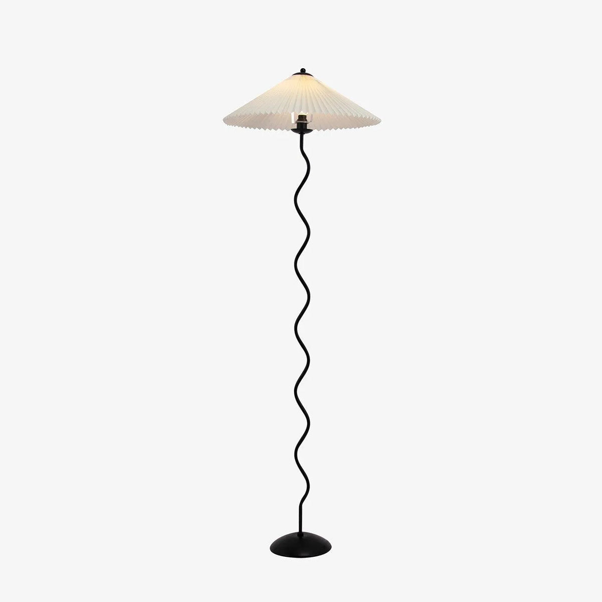 Floor Lamp with Modern Sculptural Metal Base and Fabric Shade 150cm Tall Standing Light
