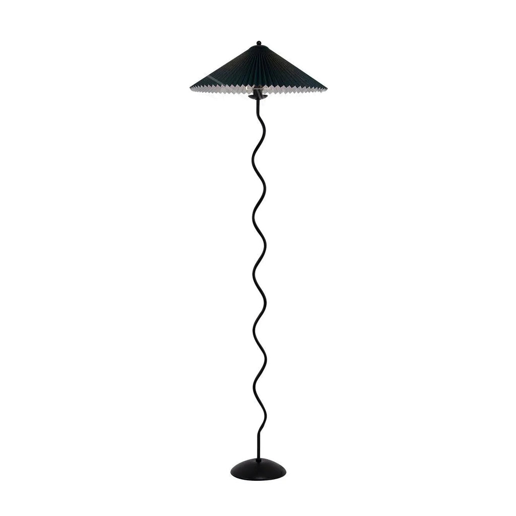 Floor Lamp with Modern Sculptural Metal Base and Fabric Shade 150cm Tall Standing Light