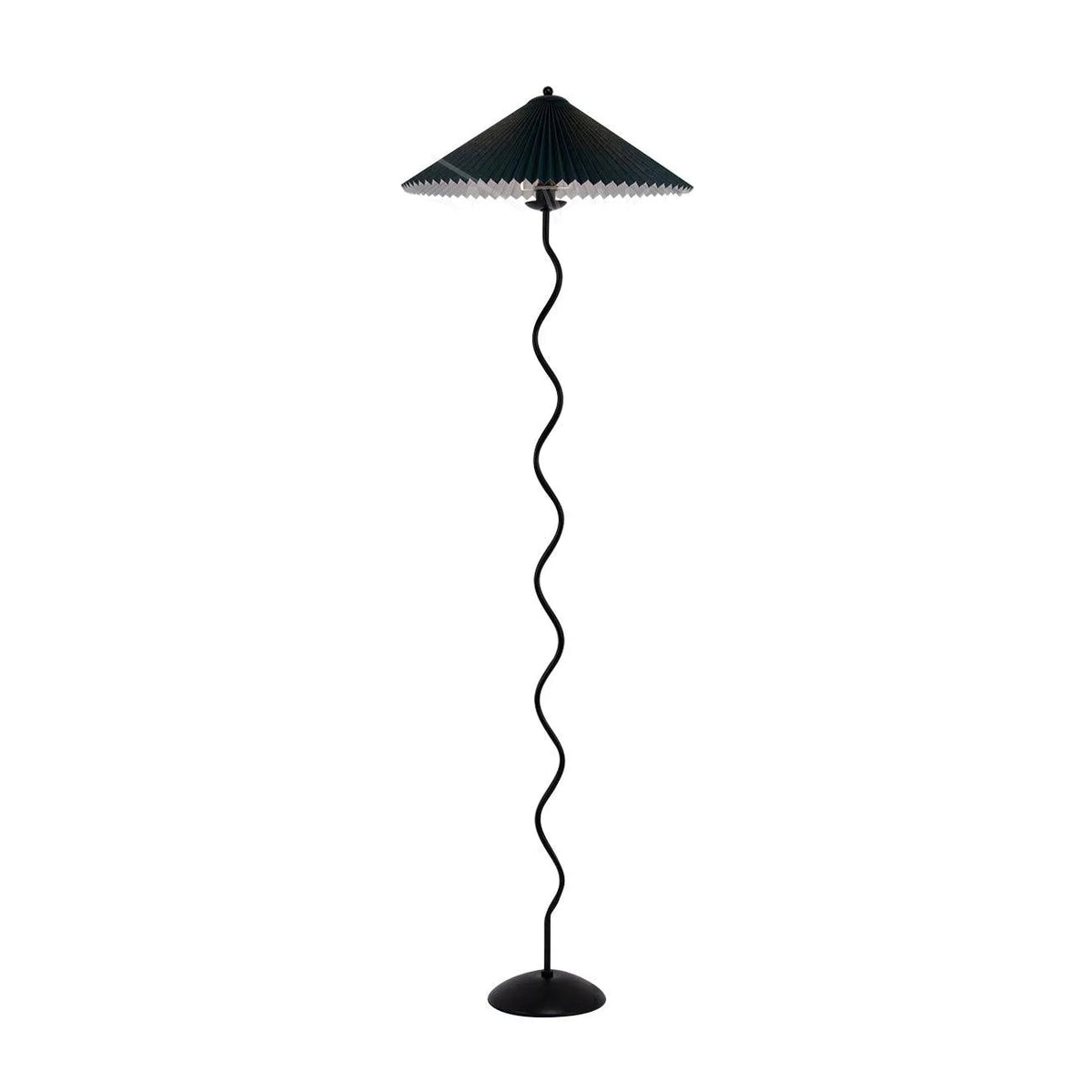 Floor Lamp with Modern Sculptural Metal Base and Fabric Shade 150cm Tall Standing Light