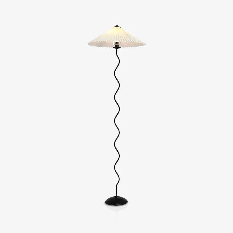 Floor Lamp with Modern Sculptural Metal Base and Fabric Shade 150cm Tall Standing Light
