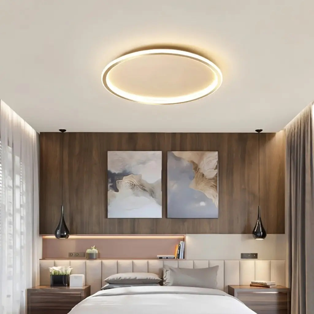 Plafoniera LED a conchiglia con alone circolare, plafoniera aderente al soffitto per camere da letto, corridoi e soggiorni