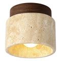 Kitchen Ceiling Lights Minimalist Travertine Cylinder Flush Mount with Accent