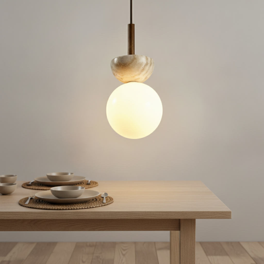 Pendant Light with Natural Stone and LED