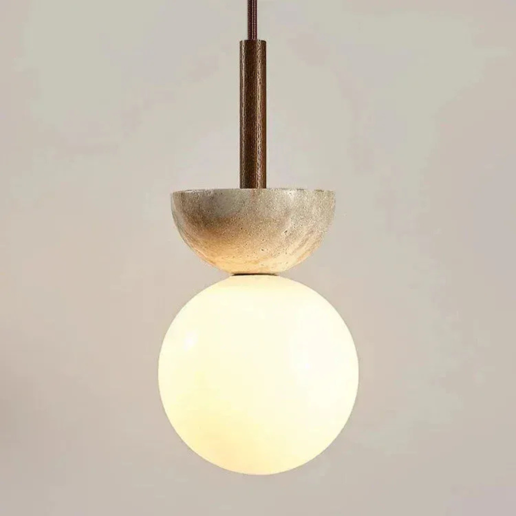 Suspension en pierre naturelle et LED