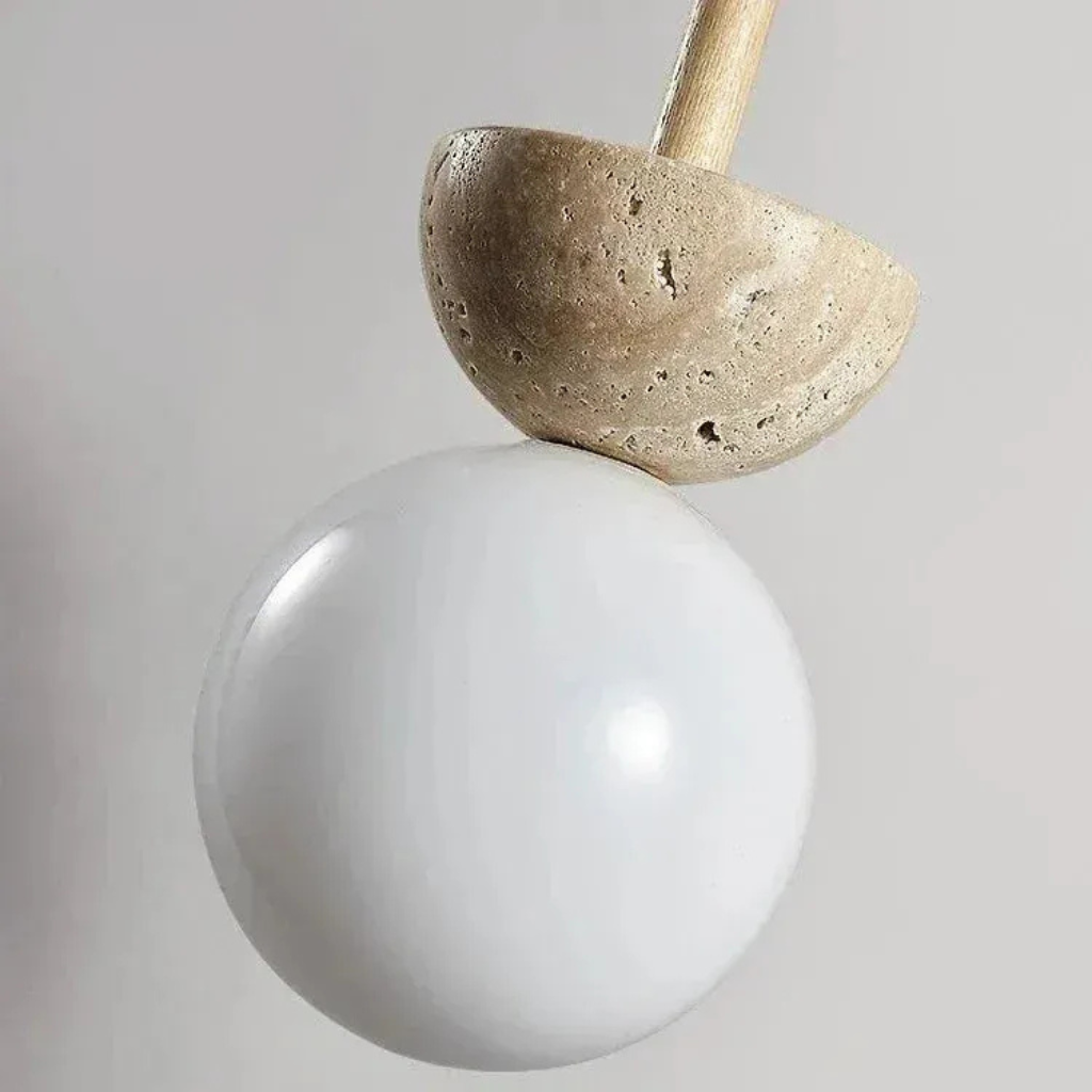 Suspension en pierre naturelle et LED