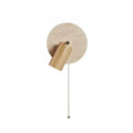 Applique murale à travertin réglable avec détail en bois, au design moderne