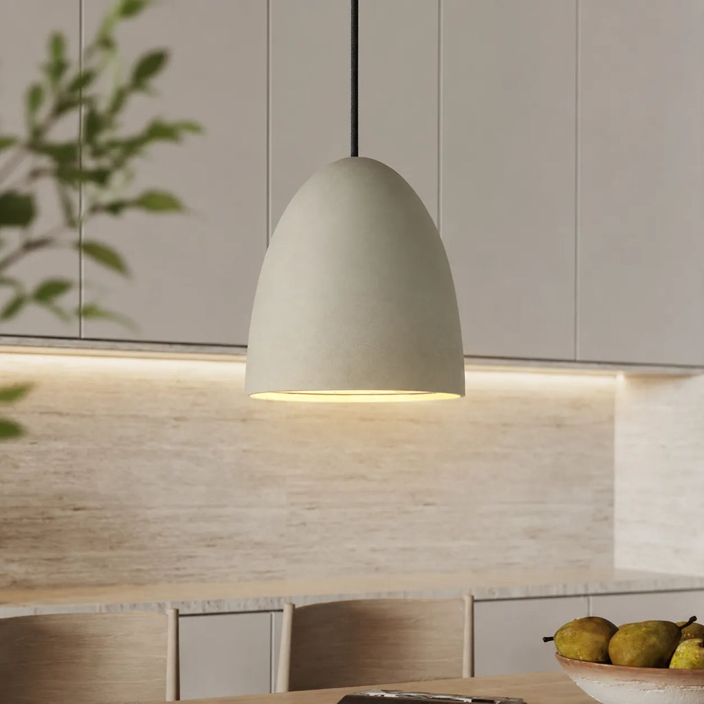 Pendant Light with Textured Cement Shade for Dining Room and Kitchen Island