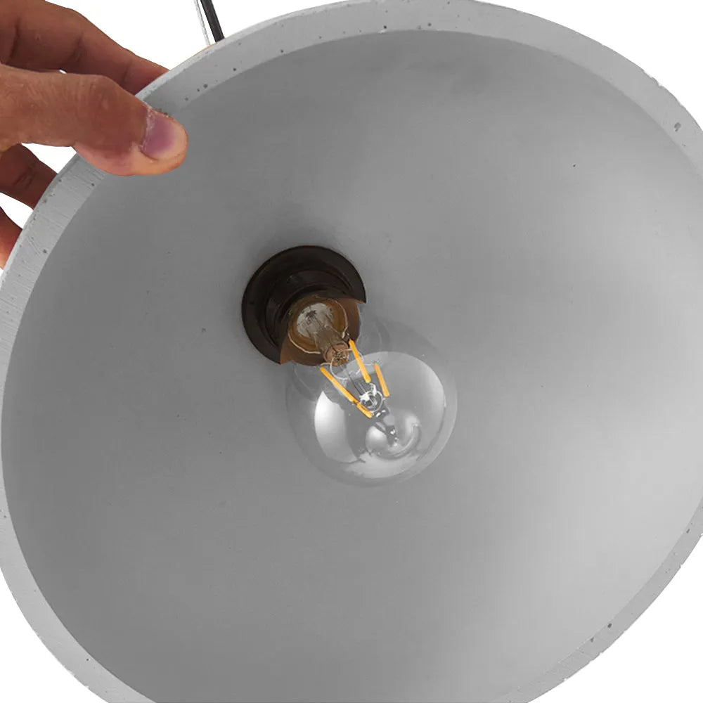 Pendant Light with Matte Resin Dome and Natural Texture for Kitchen Dining
