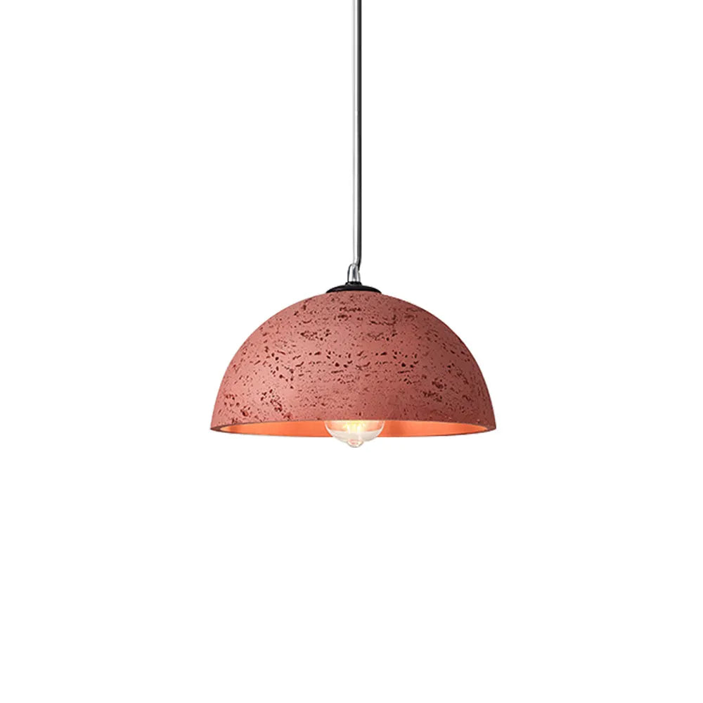 Pendant Light with Matte Resin Dome and Natural Texture for Kitchen Dining