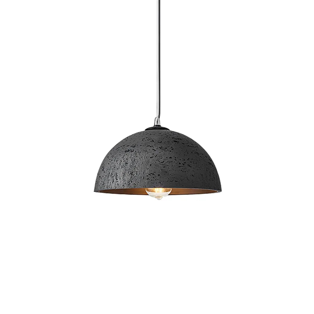 Pendant Light with Matte Resin Dome and Natural Texture for Kitchen Dining