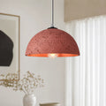 Pendant Light with Matte Resin Dome and Natural Texture for Kitchen Dining