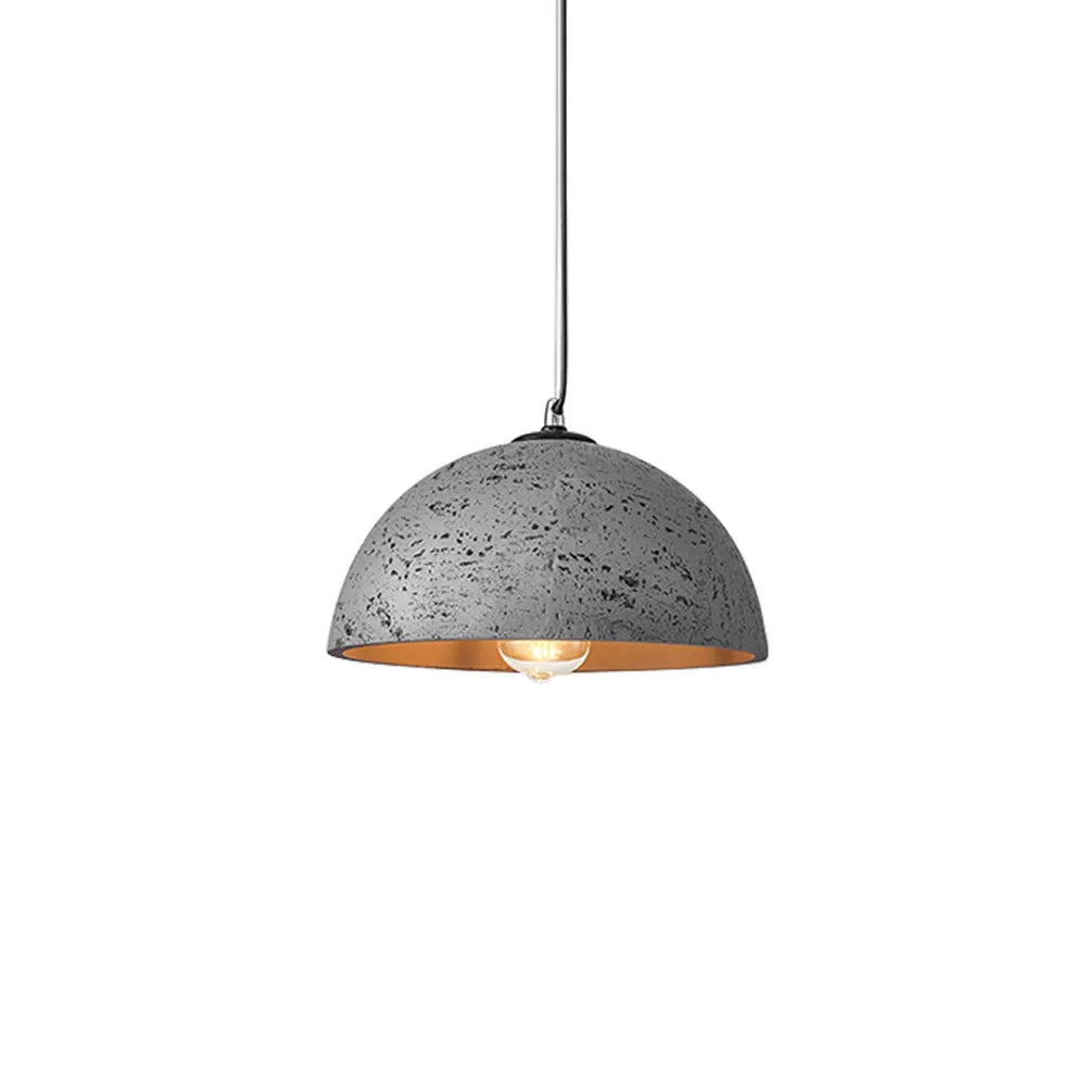 Pendant Light with Matte Resin Dome and Natural Texture for Kitchen Dining