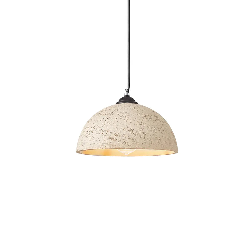 Pendant Light with Matte Resin Dome and Natural Texture for Kitchen Dining