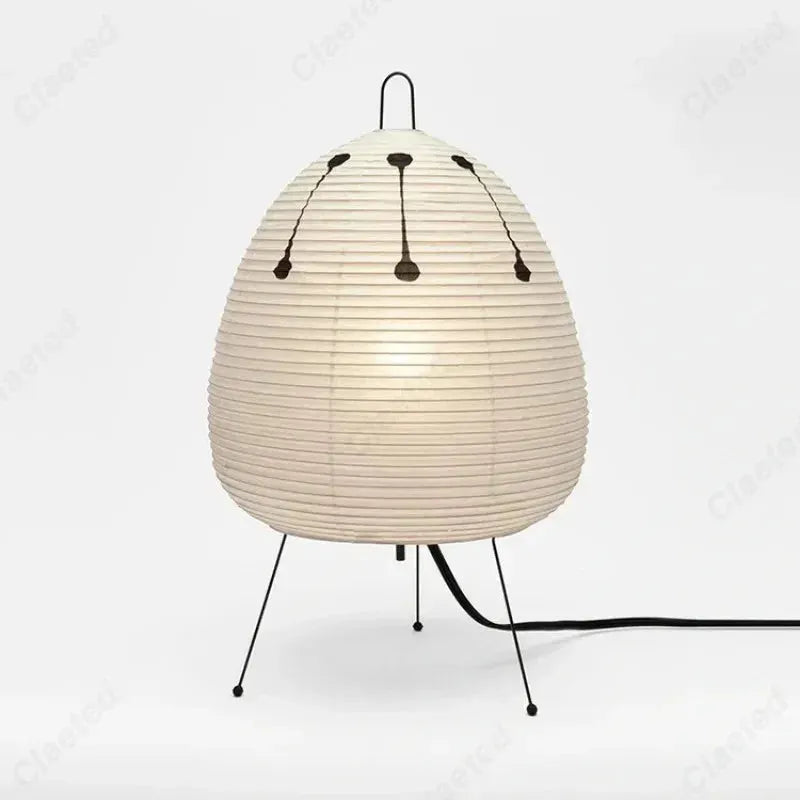 Small Table Lamp with Rice Paper Shade and Japanese-Inspired Minimalist Design