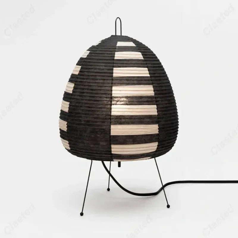 Small Table Lamp with Rice Paper Shade and Japanese-Inspired Minimalist Design