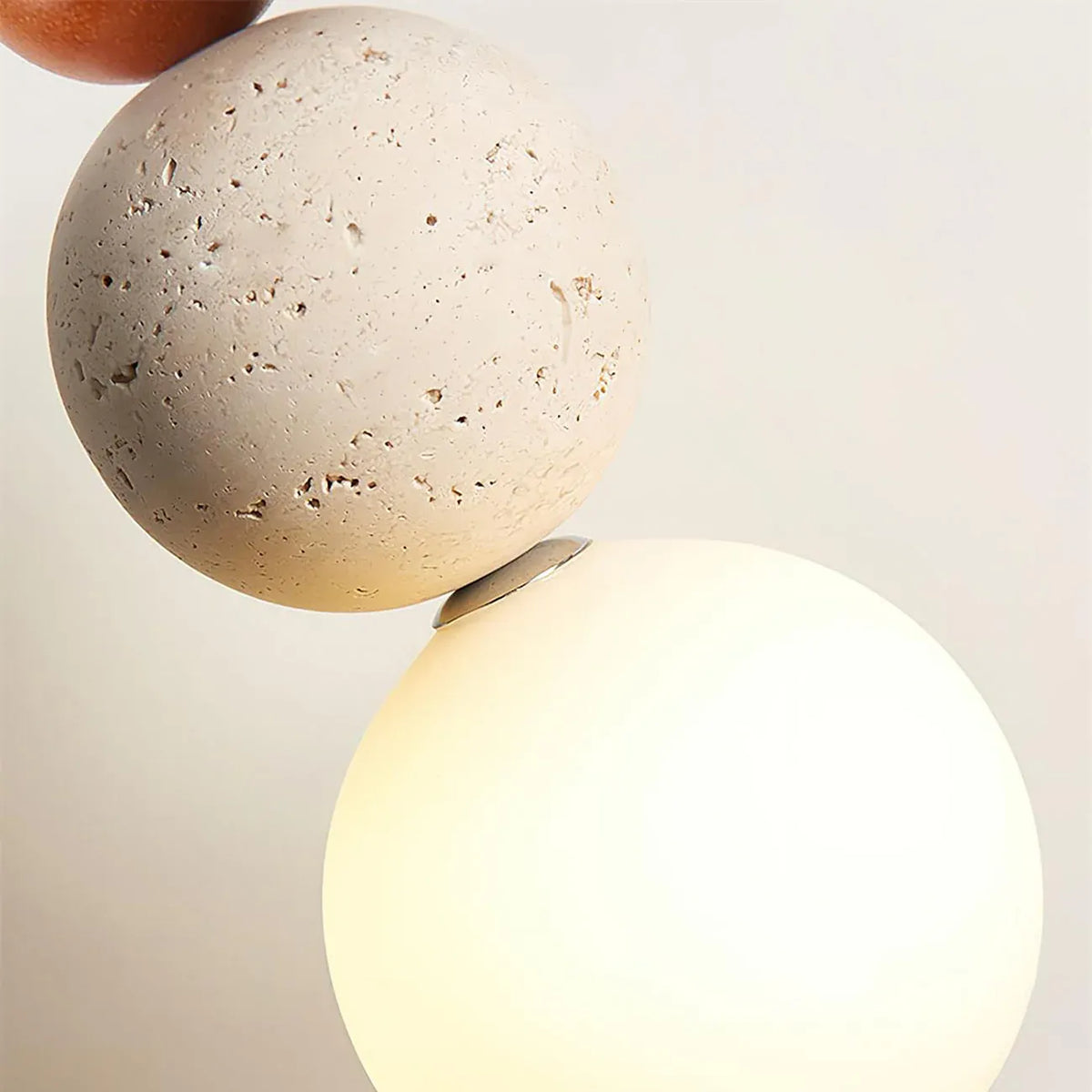 LED Pendant Light with Natural Stone and Warm 3000k Glow for Contemporary Interiors