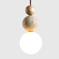 LED Pendant Light with Natural Stone and Warm 3000k Glow for Contemporary Interiors