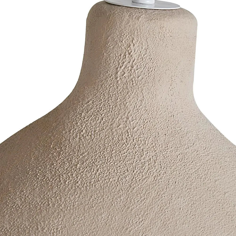 Pendant Light with Sculptural Vase Form and Plaster Texture