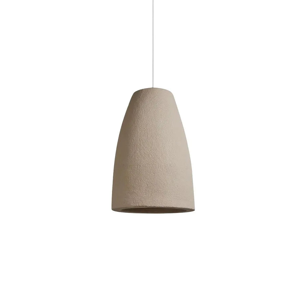 Pendant Light with Sculptural Vase Form and Plaster Texture