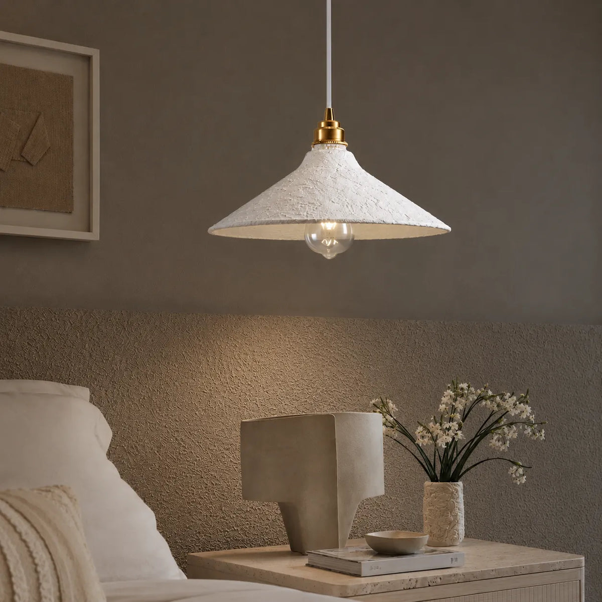 Ceramic Pendant Light with Textured Handcrafted Finish for Modern Interiors