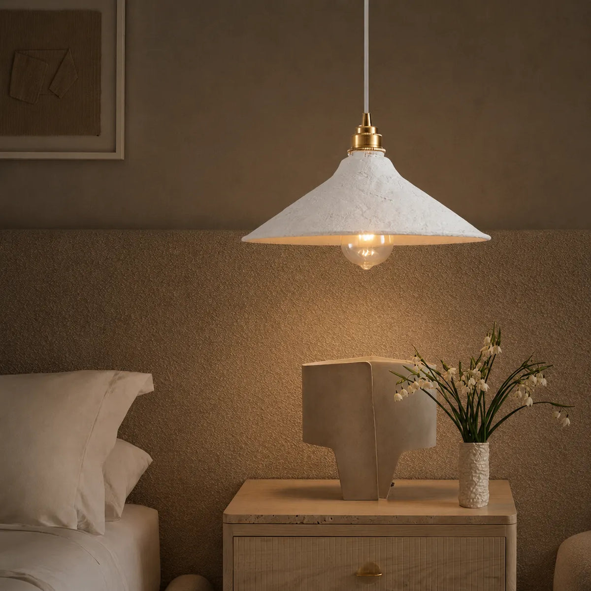 Ceramic Pendant Light with Textured Handcrafted Finish for Modern Interiors
