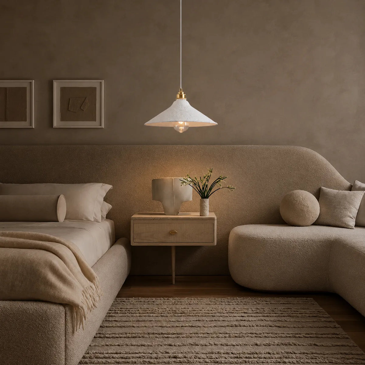 Ceramic Pendant Light with Textured Handcrafted Finish for Modern Interiors