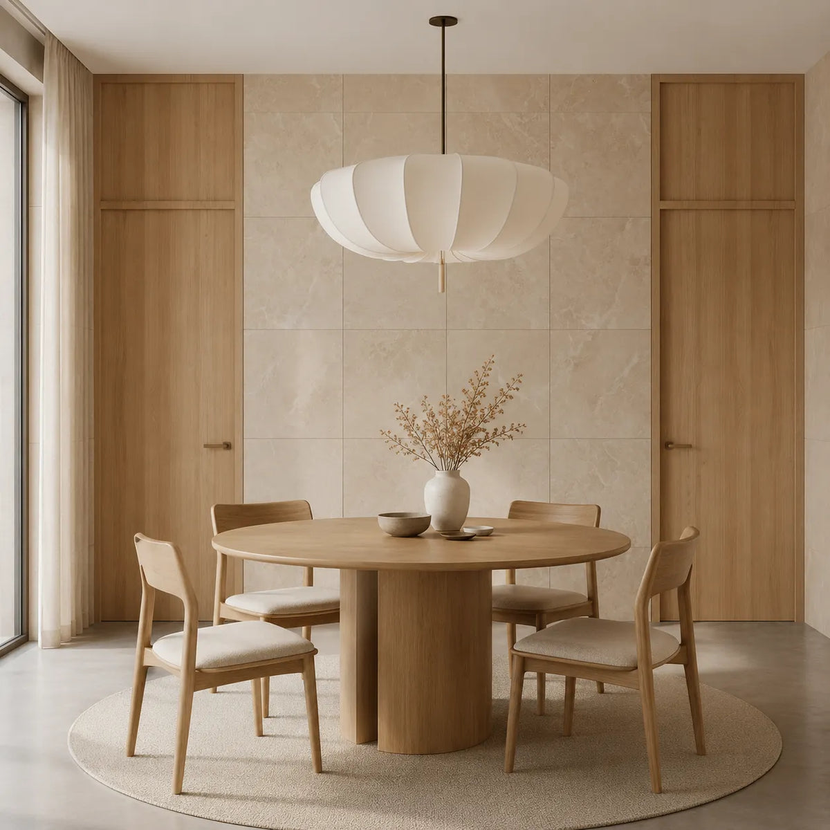 Kitchen Pendant Light Fixtures with Modern Fabric Shade and Soft Diffused