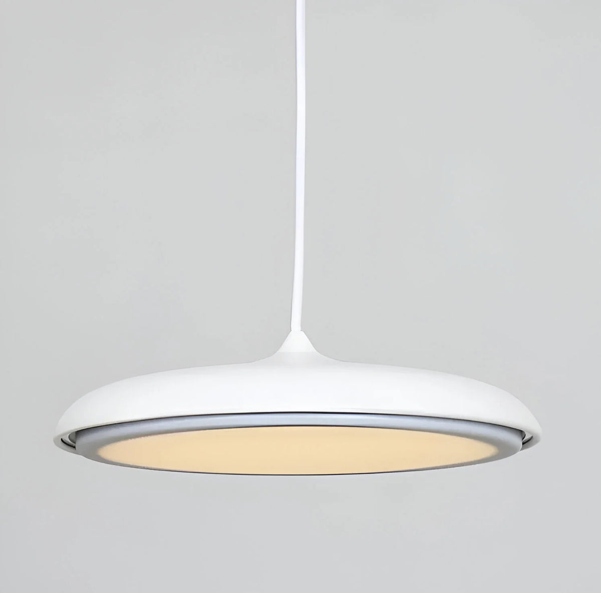 LED Pendant Lights with Modern Metallic Disc Design and Integrated Downward Lighting