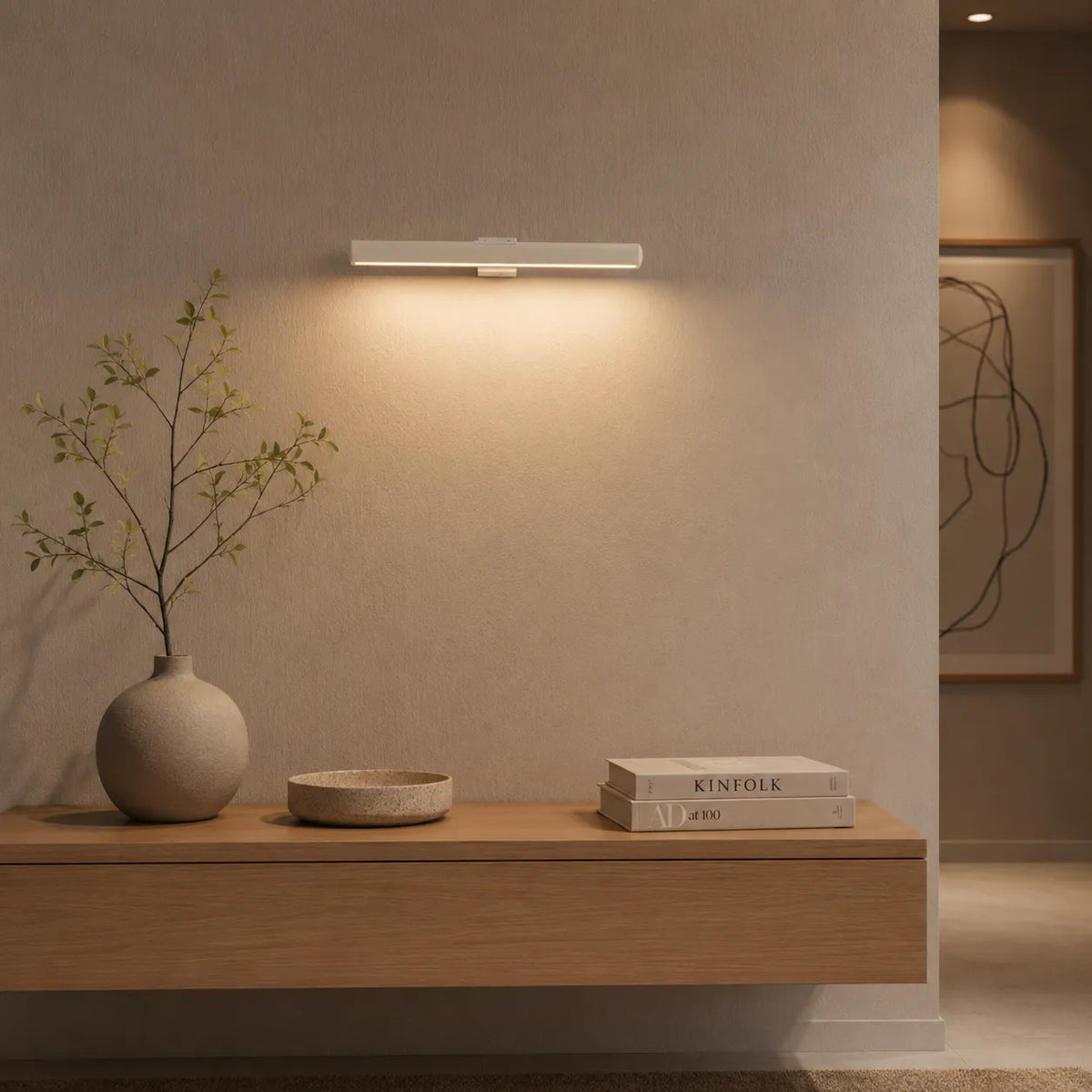 Battery LED Picture Light with Adjustable Rotating Head and Rechargeable Wireless Design