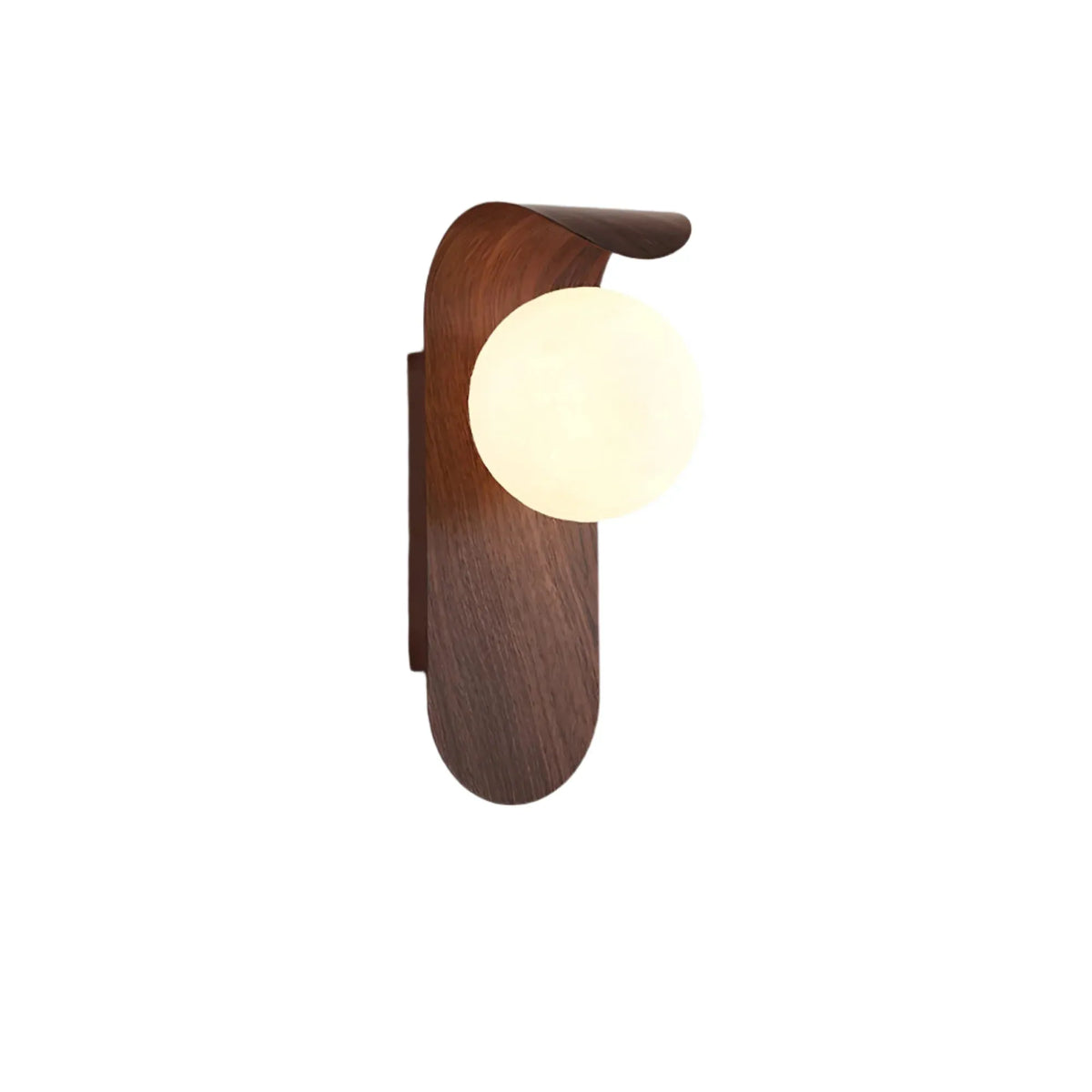Applique con globo satinato e dettaglio curvo, ideale per camere da letto e corridoi