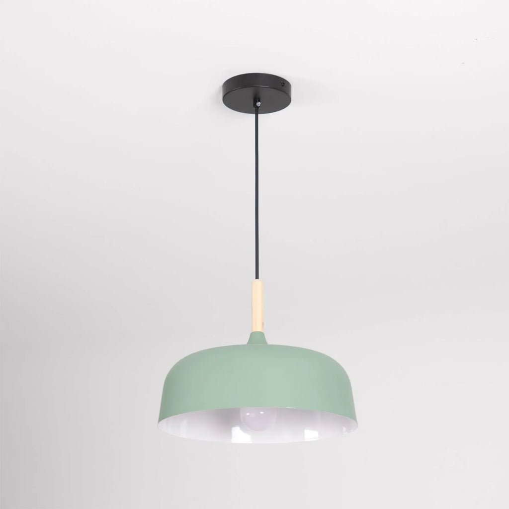 Pendant Light with Wood Accent and Minimal Metal Design for Living Room Dining Kitchen