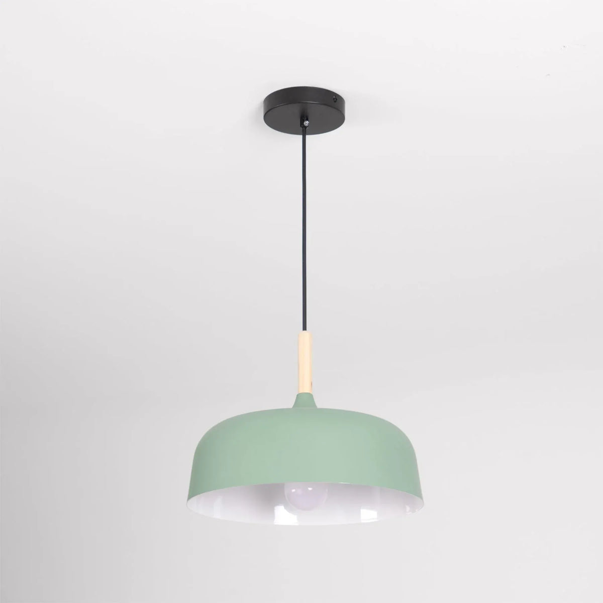 Pendant Light with Wood Accent and Minimal Metal Design for Living Room Dining Kitchen