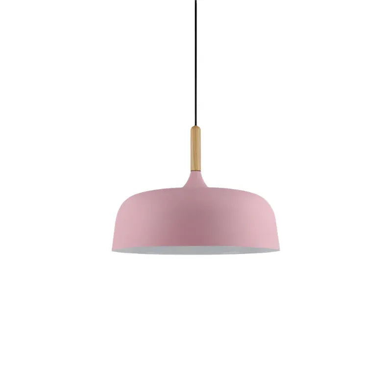 Suspension au design minimaliste en métal avec touche de bois pour le salon, la salle à manger ou la cuisine