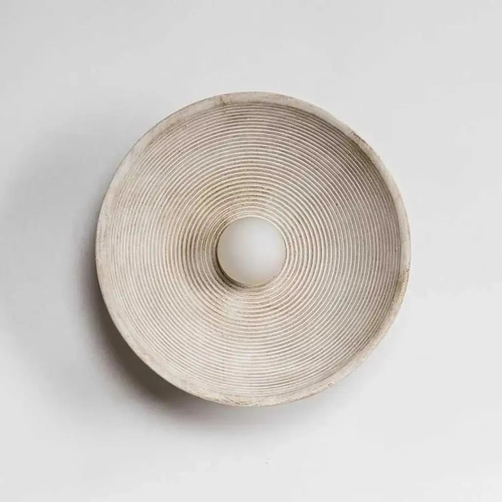 Wall Sconce Lamp with Concentric Ripple Resin Texture and Modern Ambient Lighting