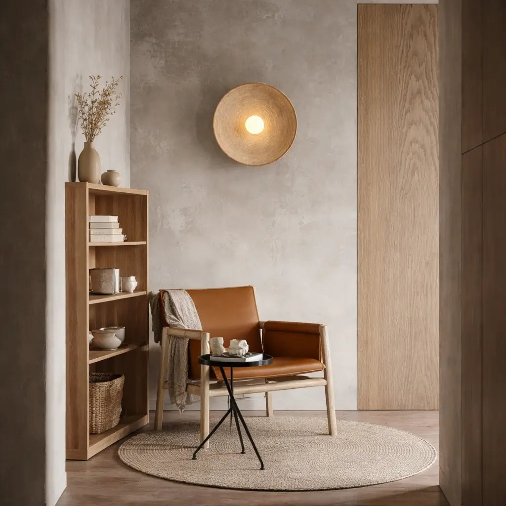 Wall Sconce Lamp with Concentric Ripple Resin Texture and Modern Ambient Lighting