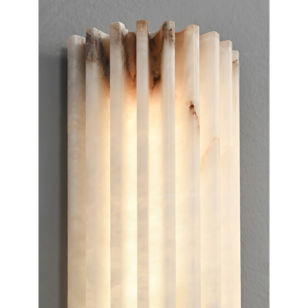 Alabaster Wall Sconce with Fluted Stone Texture and Integrated LED Light - Image 23