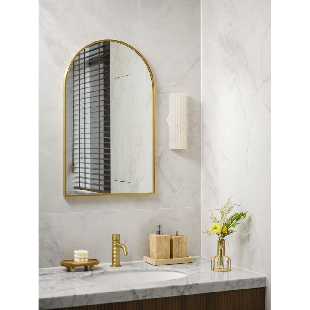 Alabaster Wall Sconce with Fluted Stone Texture and Integrated LED Light - Image 24