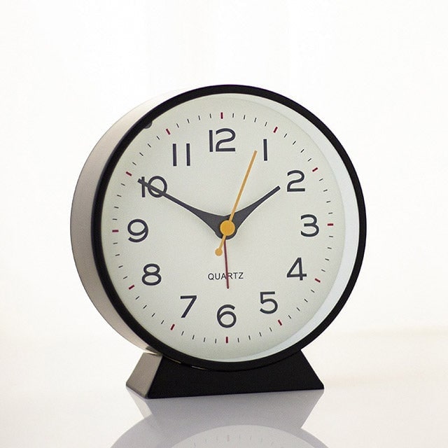 Analog Alarm Clock with Non-Ticking Quartz Movement Backlight and Integrated Stand - Image 23