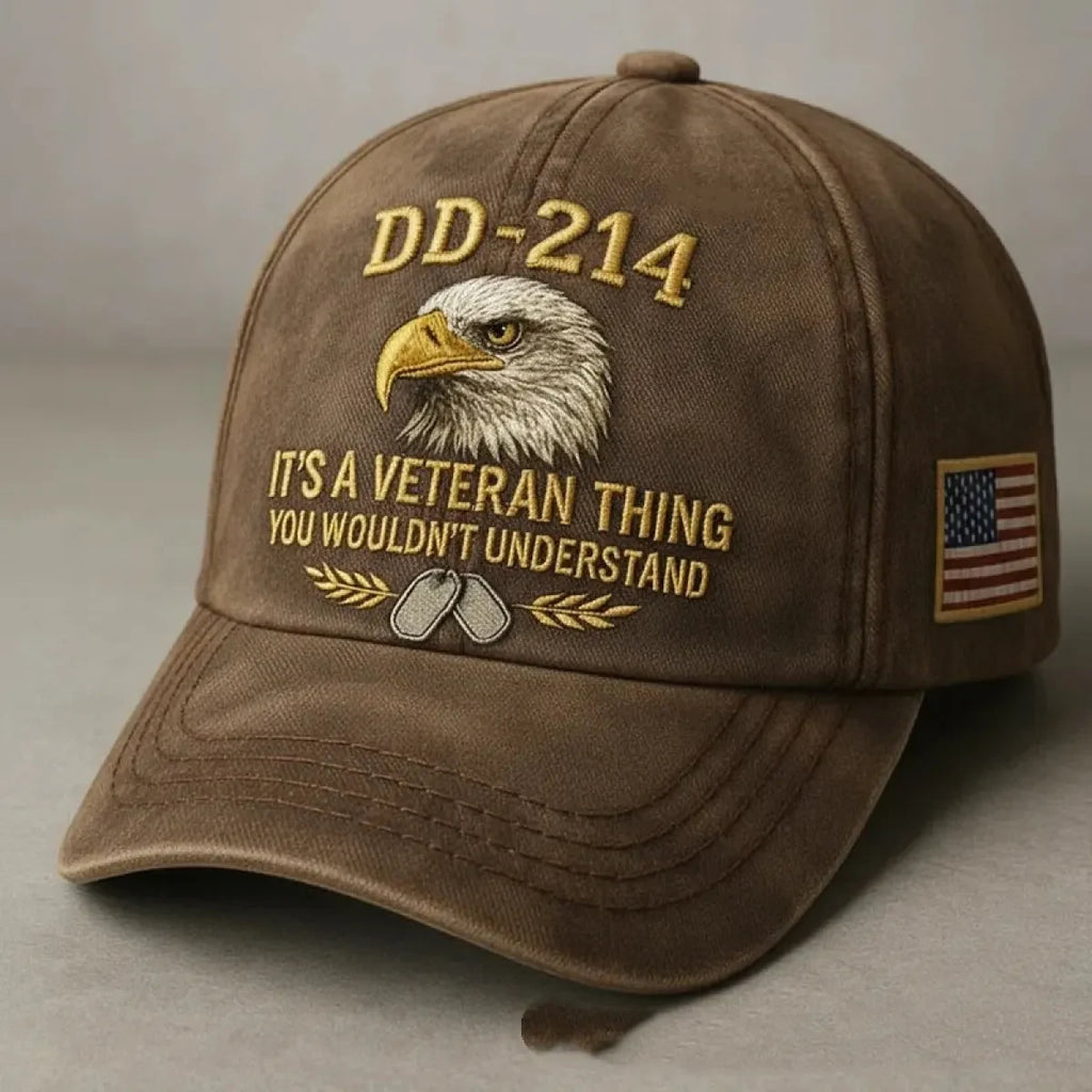 Baseball Cap with Embroidered Bald Eagle and Us Flag Patch for Veteran Pride - Image 5