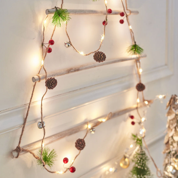 Battery Operated Christmas Garland Lights with Warm White LED and Pine Cones - Image 13