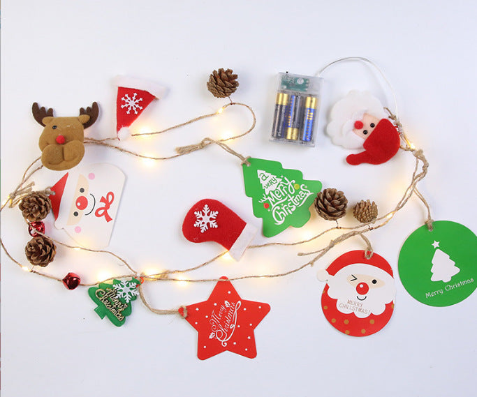 Battery Operated Christmas Garland Lights with Warm White LED and Pine Cones - Image 4