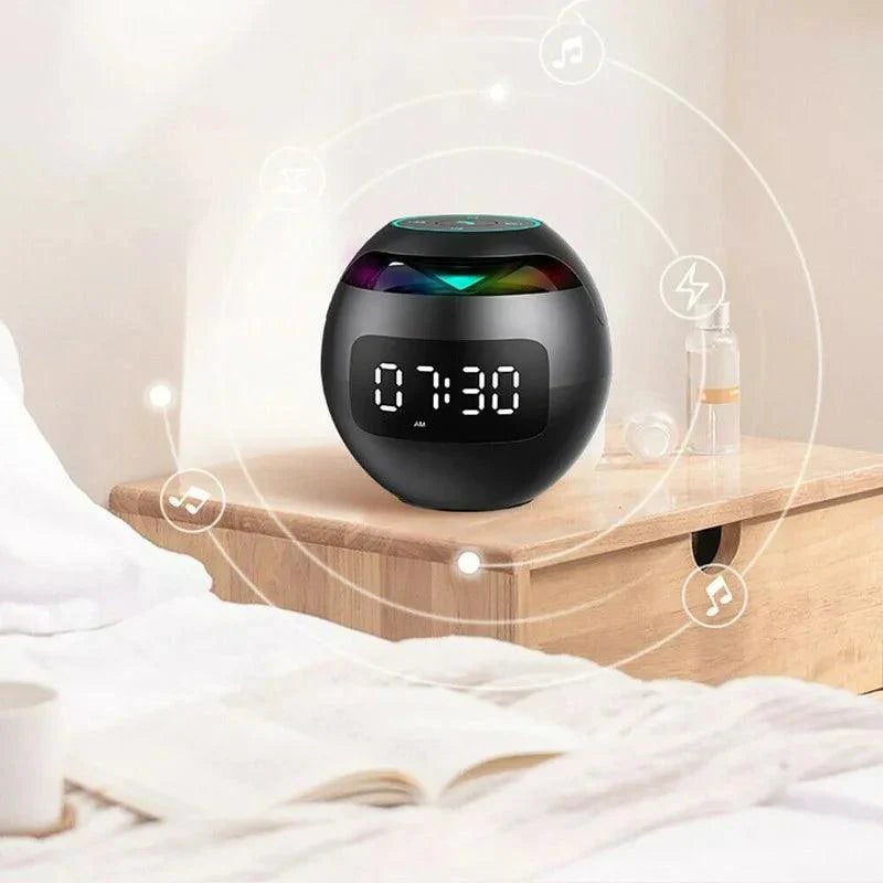Bluetooth Speaker Alarm Clock with LED Display and Ambient Night Light - Image 3