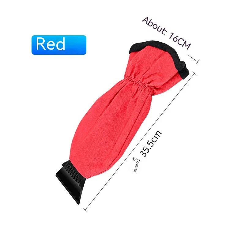Car Ice Scraper Mitt with Fleece Lining and Rigid Blade for Windshield Snow Removal - Image 3