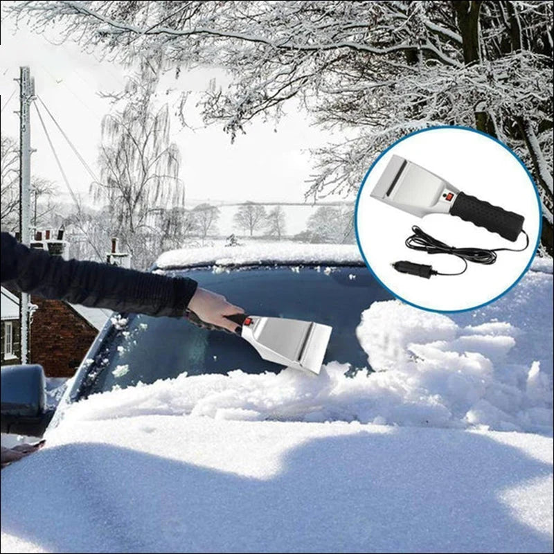 Car Ice Scraper with Heated Windshield Blade and 12v Power Plug - Image 1