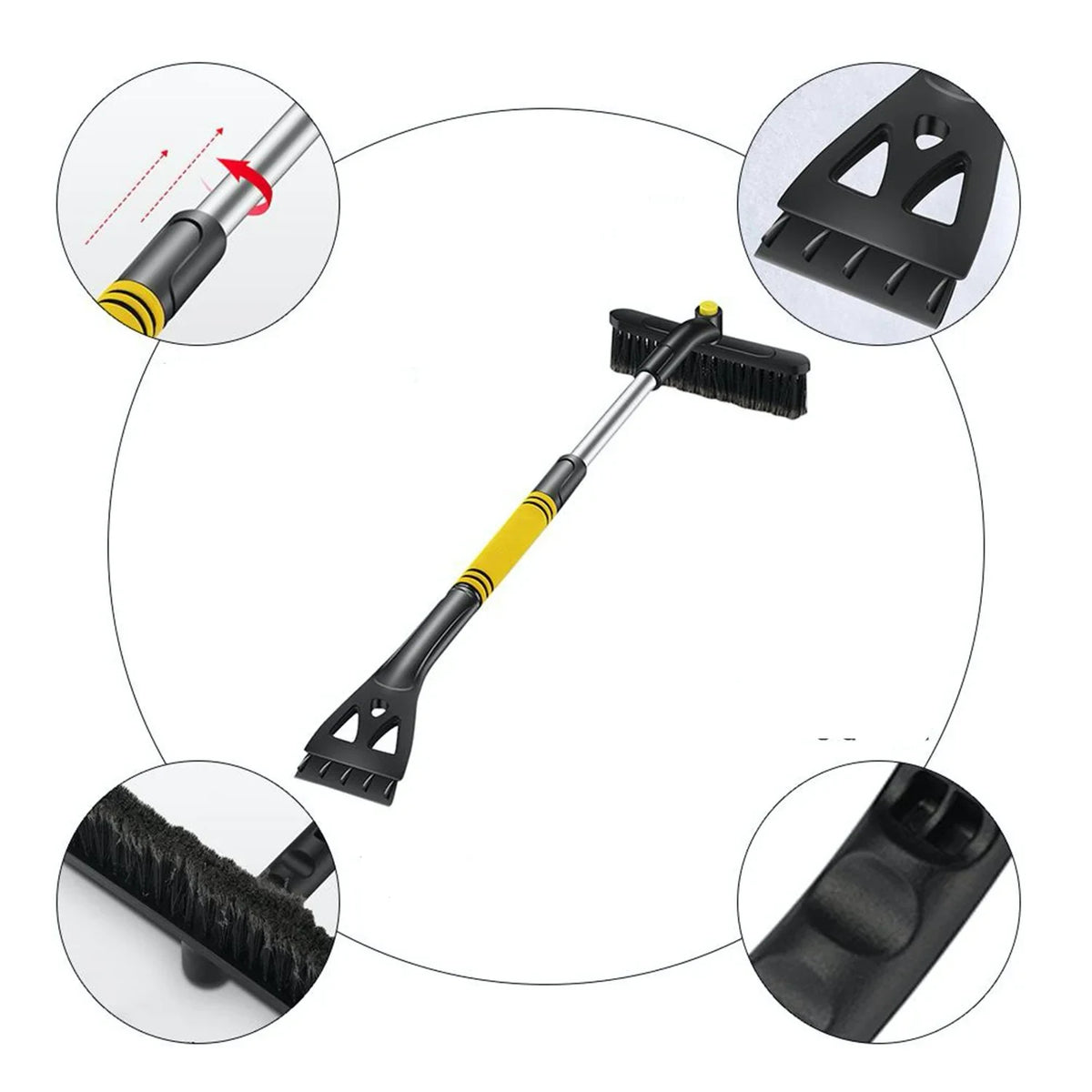 Car Snow Brush and Ice Scraper with Extendable Rotating Head for Auto Winter Removal - Image 6